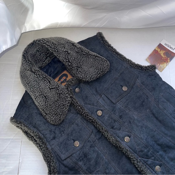 FoxRun Suede Womens Black Coat Jacket Size Small Five Buttons Side Pockets - Picture 1 of 7